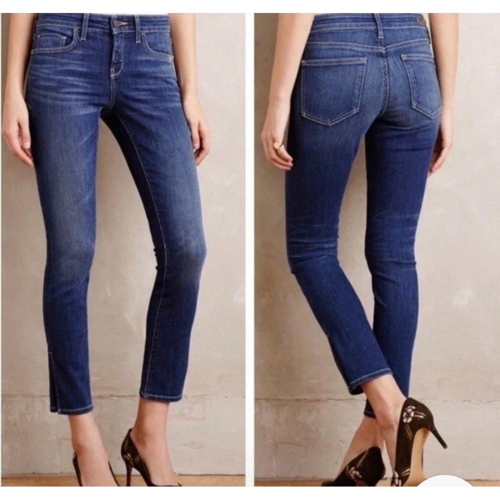 Anthropologie Pilcro & The Letterpress Stet Side Slit Jeans Sz 29,cropped Ankle